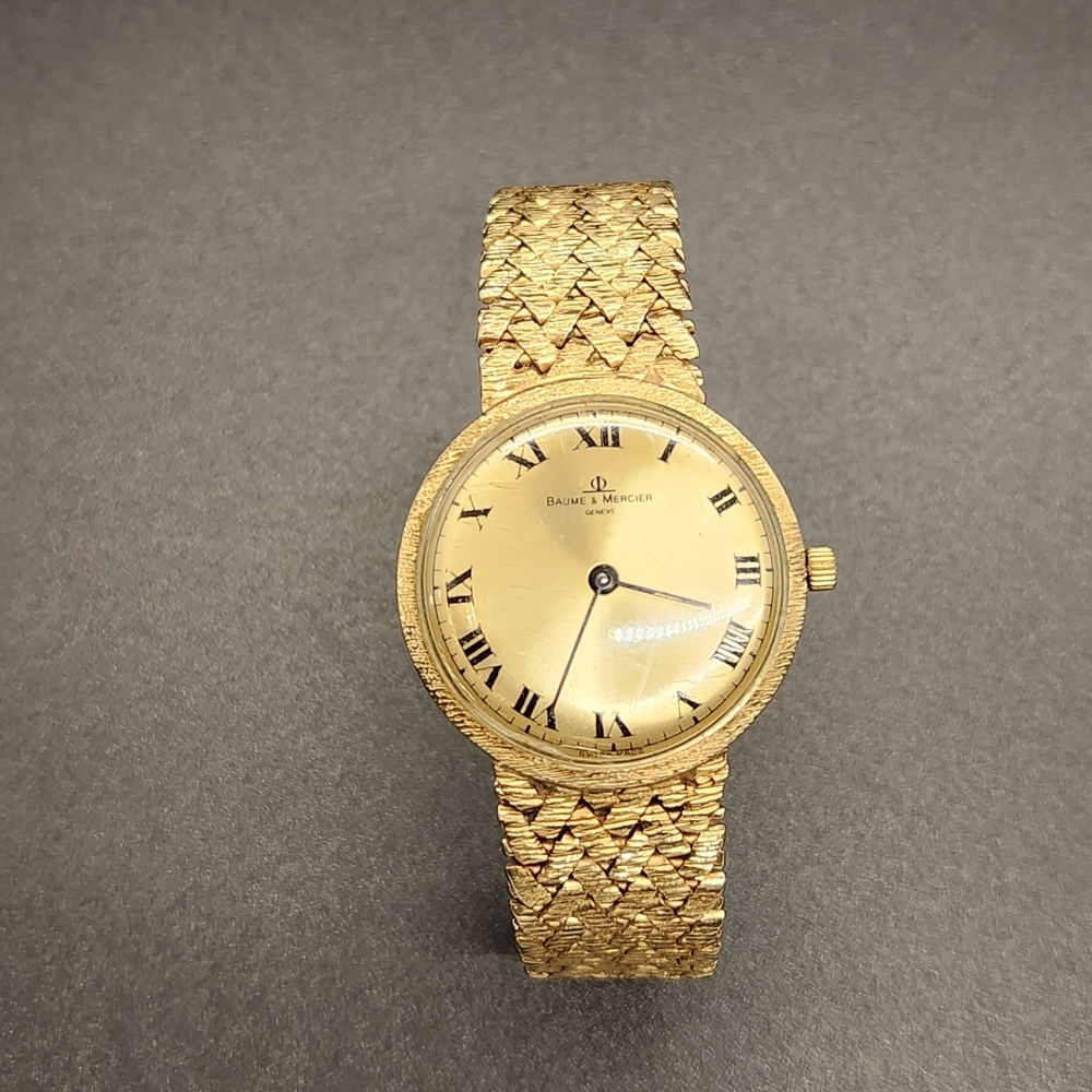MENS BAUME AND MERCIER MENS 14KT GOLD WATCH